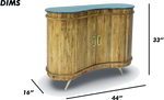 Curved Wooden Bar Cabinet with Marble Top