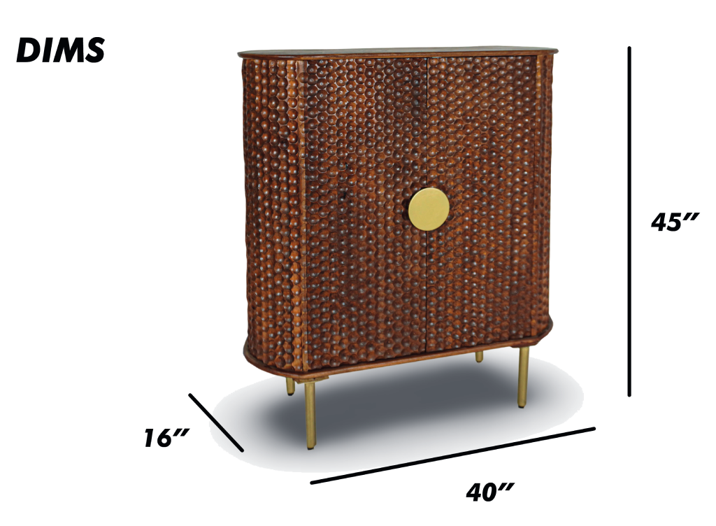 Brown Textured Copper Bar Cabinet