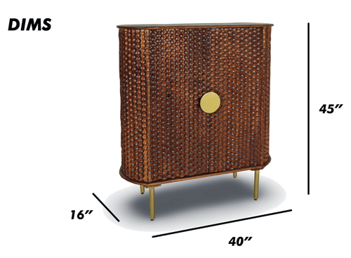 Textured Copper Bar Cabinet