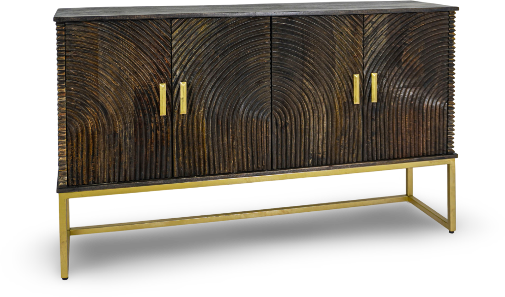 Brushed Grey  Textured Console Sideboard