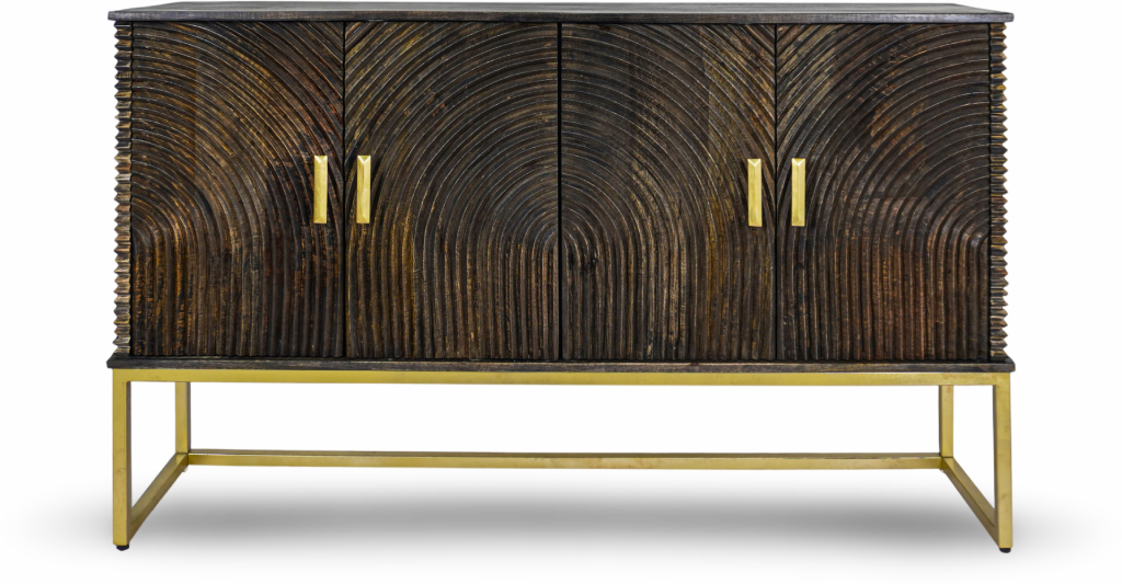 Brushed Grey  Textured Console Sideboard