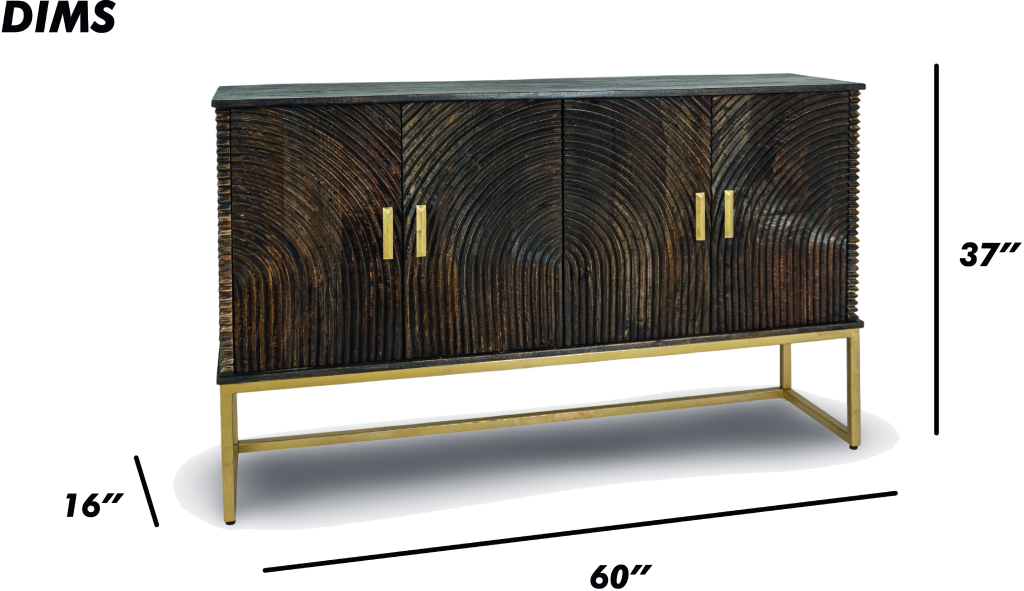 Brushed Grey  Textured Console Sideboard