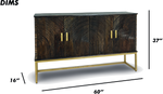 Brushed Grey  Textured Console Sideboard
