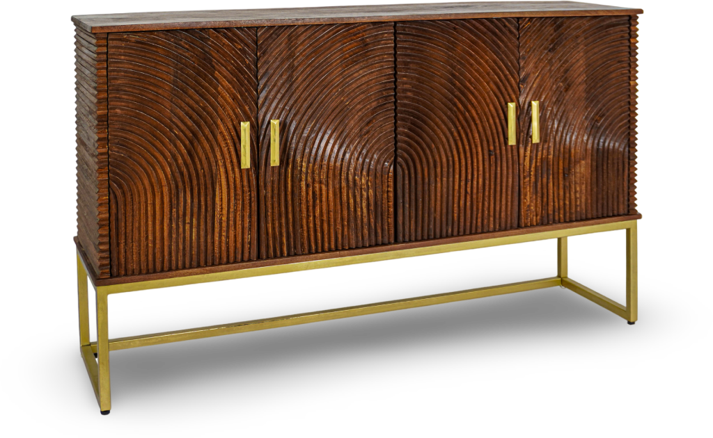 Brushed Grey  Textured Console Sideboard