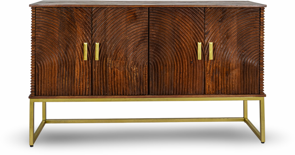 Brushed Grey  Textured Console Sideboard