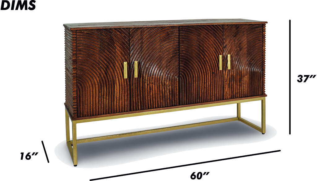 Brushed Grey  Textured Console Sideboard