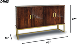 Brushed Grey  Textured Console Sideboard