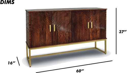 Brushed Grey  Textured Console Sideboard