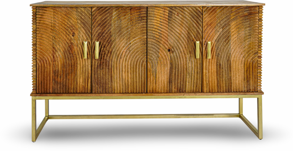 Brushed Grey  Textured Console Sideboard