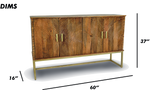 Brushed Grey  Textured Console Sideboard