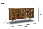 Mid-Century Chevron Wood Sideboard