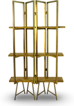Geometric Metal and Wood Bookshelf