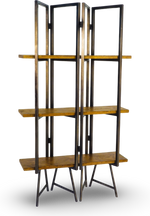 Geometric Metal and Wood Bookshelf