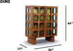 Grey Brush Grid Bar Cabinet