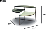 Tiered Semi Circular Coffee Table with Marble Surfaces