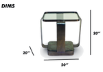 Modern Glass and Marble Base Side Table