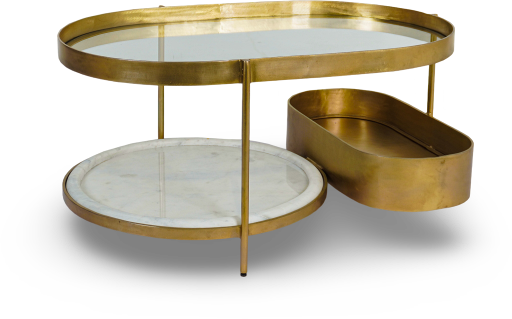 Gold Oval Coffee Table