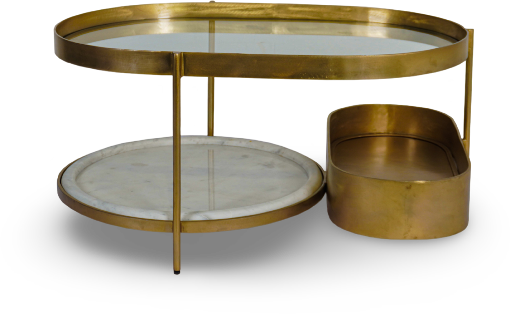 Gold Oval Coffee Table