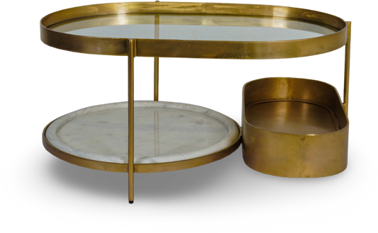 Gold Oval Coffee Table