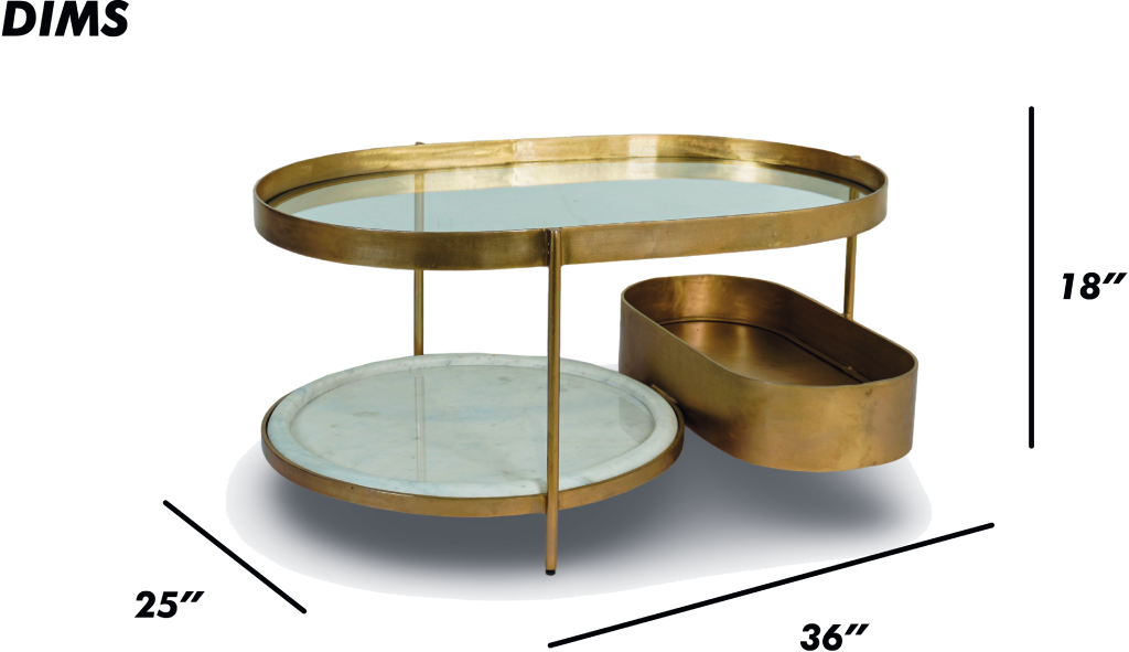 Gold Oval Coffee Table