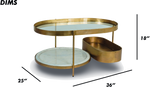 Gold Oval Coffee Table