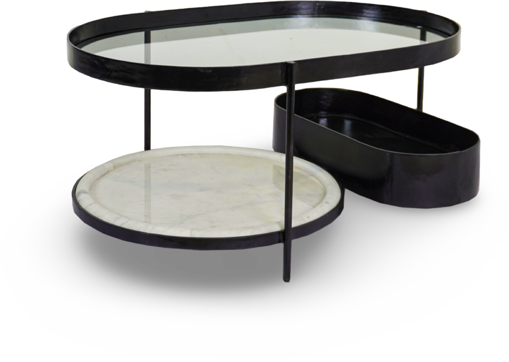 Gold Oval Coffee Table