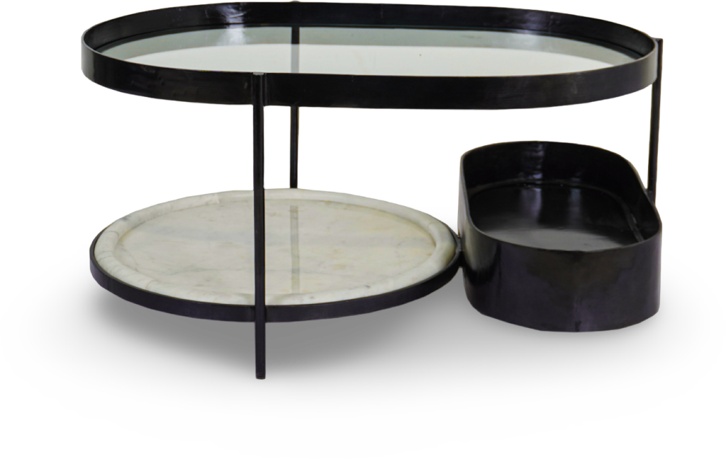 Gold Oval Coffee Table