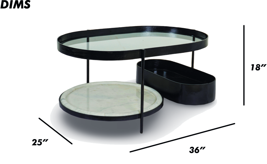 Gold Oval Coffee Table