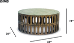 Round Wooden Coffee Table with Cutout Design