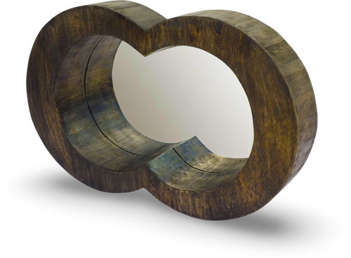 Infinity Shaped Wooden Wall Mirror