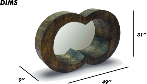 Infinity Shaped Wooden Wall Mirror