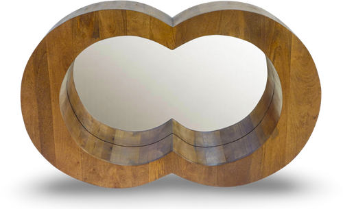 Infinity Shaped Wooden Wall Mirror