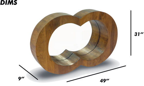 Infinity Shaped Wooden Wall Mirror