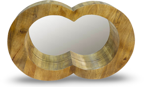 Infinity Shaped Wooden Wall Mirror