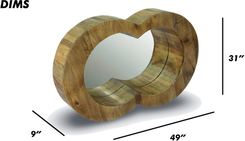 Infinity Shaped Wooden Wall Mirror
