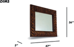 Geometric Carved Wooden Wall Mirror