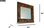 Geometric Carved Wooden Wall Mirror