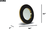 Round Bubble-Textured Metal Frame Mirror