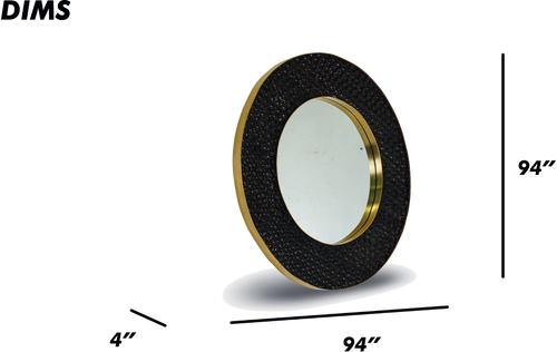 Round Bubble-Textured Metal Frame Mirror