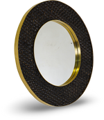 Round Bubble-Textured Metal Frame Mirror