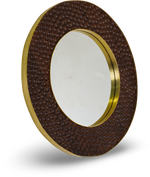 Round Bubble-Textured Metal Frame Mirror