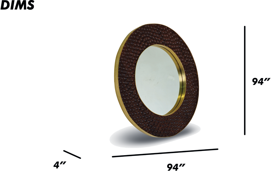 Round Bubble-Textured Metal Frame Mirror