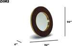 Round Bubble-Textured Metal Frame Mirror