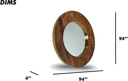 Round Bubble-Textured Metal Frame Mirror