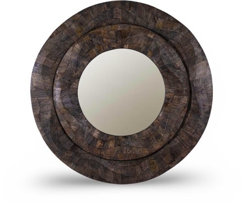 Handcrafted Concave Wooden Frame Mirror