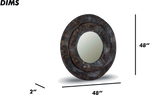 Handcrafted Concave Wooden Frame Mirror