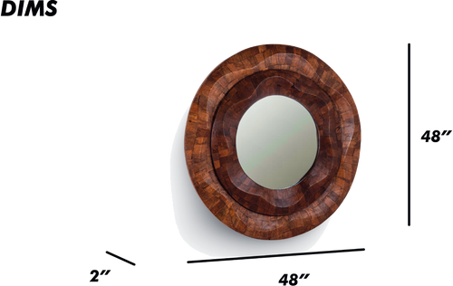Handcrafted Concave Wooden Frame Mirror