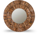Handcrafted Concave Wooden Frame Mirror