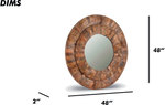 Handcrafted Concave Wooden Frame Mirror