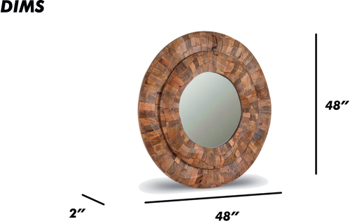 Handcrafted Concave Wooden Frame Mirror